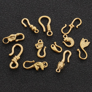Color-retaining gold-plated stainless steel finish buckle multi-style animal-shaped fish hook buckle diy bracelet S buckle jewelry buckle