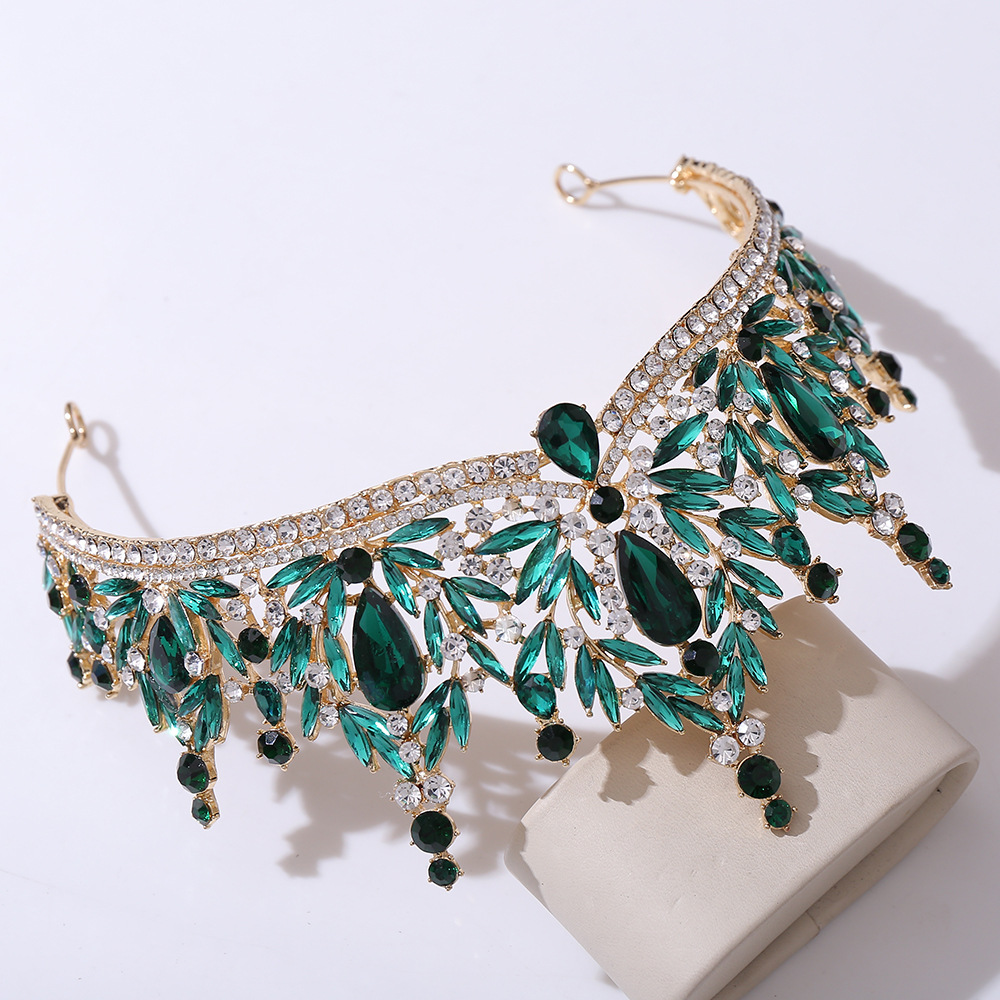 100g Weight Crown Hair Accessories Type 1 Piece Quantity Wedding, Birthday, Festival Occasion Alloy Material Leaf, Crown Pattern All Seasons Season Women's, Adults Gender Diamond Design Bridal, Shiny Style Bridal Shiny Women's Adults Leaf Crown Alloy Diamond Crown 16