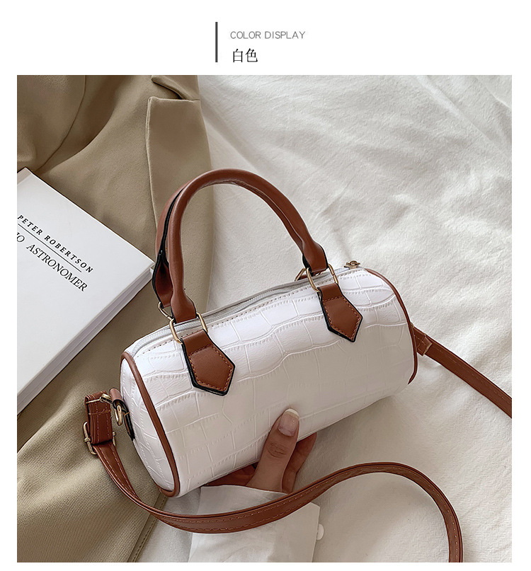 High Quality Bag 2022 New Trendy Japanese And Korean Fashion Color Contrast Shoulder Messenger Bag Simple Round Bag Portable Women's Bag display picture 7