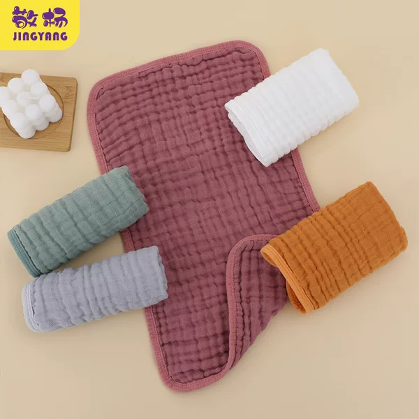 Cross-border Amazon six-layer gauze plain children's towel newborn anti-spitting saliva towel baby spitting towel belch towel