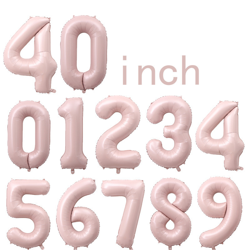 40inch アルミフィルムデジタルバルーン ベビーブルーピンク 女の子の誕生日シーンの装飾 ベビー123歳の誕生日の装飾|undefined