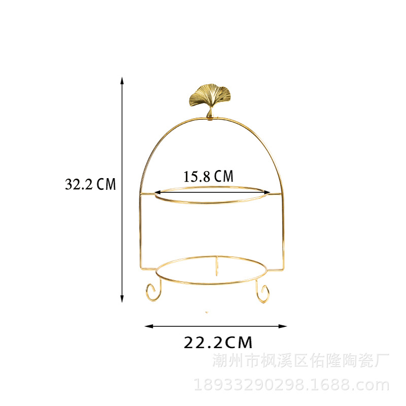 De estilo europeo chino y occidental comida cerámica postre merienda plato merienda té de la tarde japonés multiusos pastel de tres capas plato de fruta estante