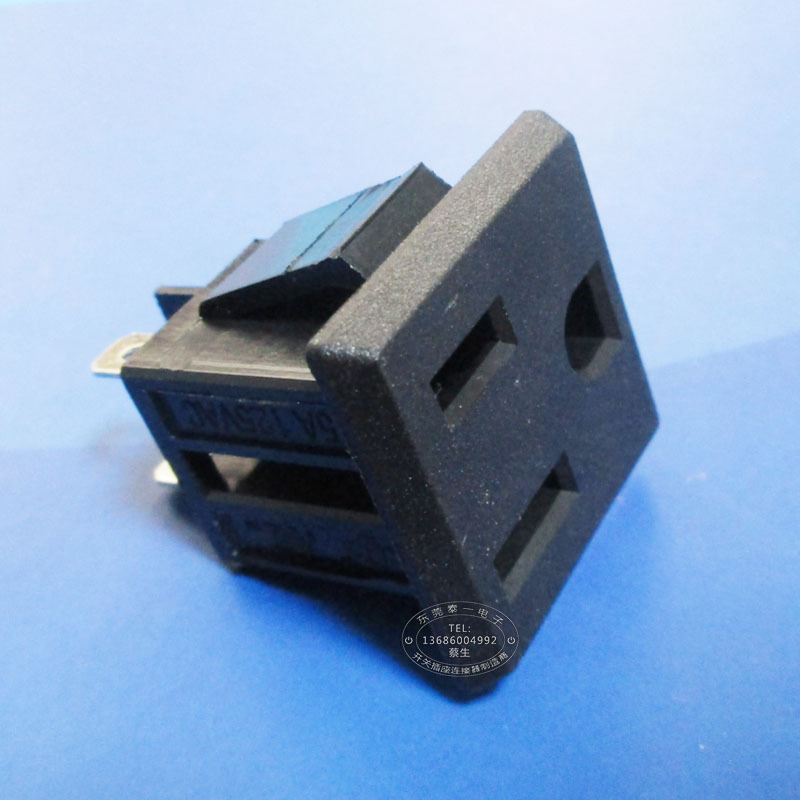 电梯井27*27三孔美标输入母座 黑色阻燃耐温美式3孔母插座DB-14-M