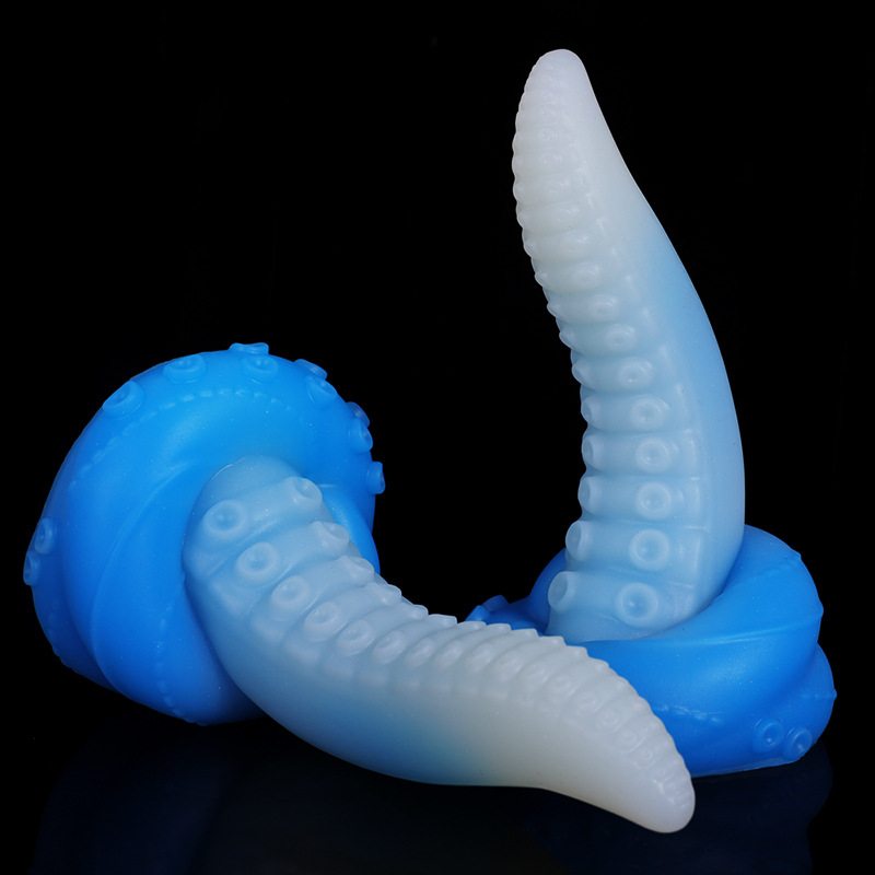 Pulpo luminoso tentáculo pene suave al tacto pene auto-mantenimiento palo especial en forma de pene anal plug anal expansor