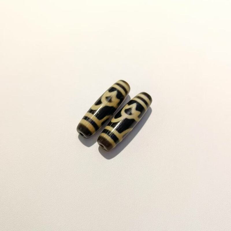 源头工厂老台湾工艺12*38mm天珠牙黄风化包浆文玩收藏批发【A级】|undefined