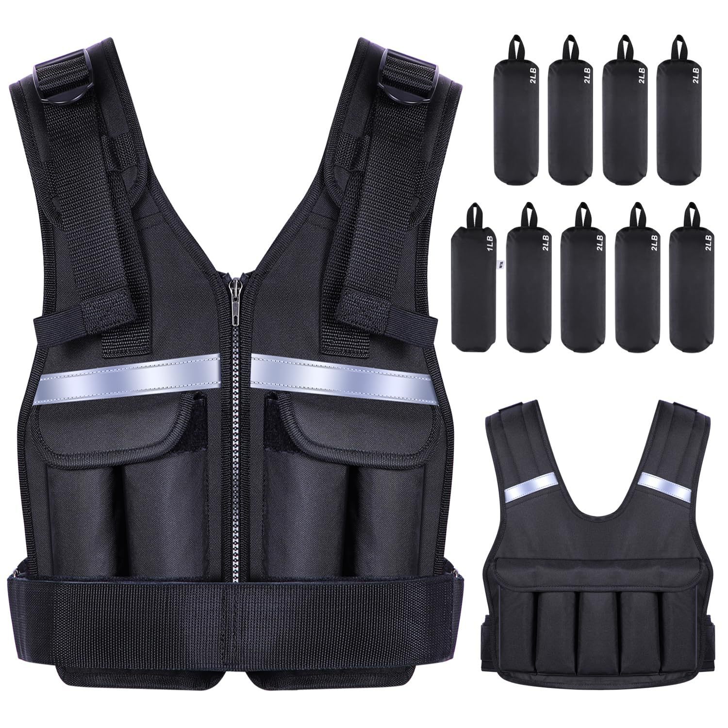 Ready-Made Fitness Weight-Bearing Vest, Adjustable Training Weight-Bearing Equipment, Aerobic Exercise Strength Training Weight-Bearing Vest