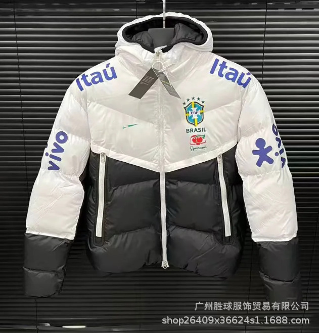 Chaqueta Térmica de Fútbol con Capucha de Algodón y Poliéster, Acolchada, para Deportes y Entrenamiento