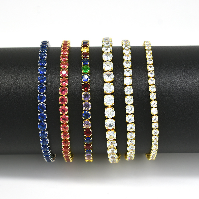 10g Weight Zircon Inlay Material Tennis Bracelet Classification Copper Chain Material Tennis Chain Chain Type 1 Piece Quantity Daily Occasion Copper Material Geometric Pattern All Seasons Season Unisex Gender Inlay Design Hip-Hop, Shiny Style Wholesale Jewelry Hip-Hop Shiny Geometric Copper Zircon Inlay Tennis Bracelet Tennis Chain 1