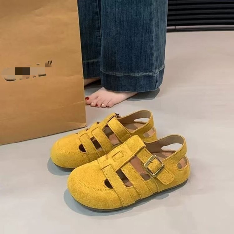 Retro hueco sandalias romanas para mujeres verano 2026 nuevo estilo transpirable casual versátil para usar sandalias Birkenson