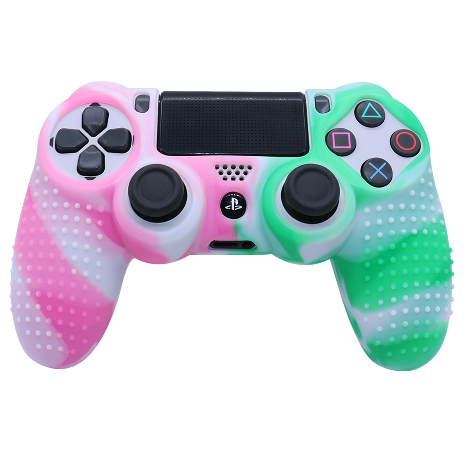 Ps4 caso de la manija cinta de camuflaje Punto de silicona caso PS4 manejar cubierta protectora pro Slim antideslizante caja de la máquina de juego
