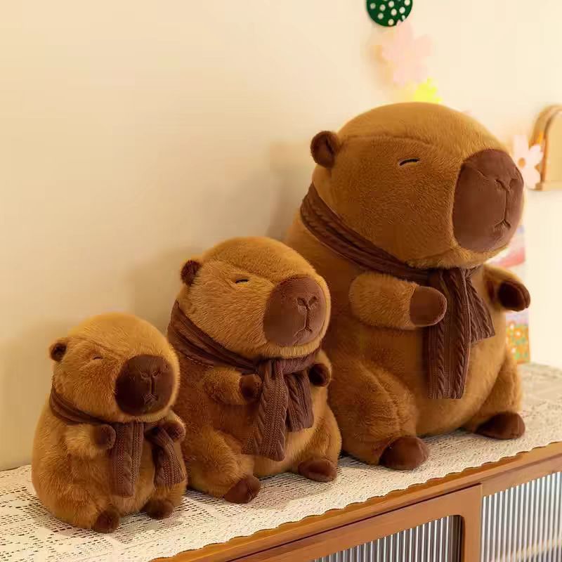 カピバラ カピバラ かわいい 特大 人形 スカーフ 人形 寝るぬいぐるみ 枕 女の子の誕生日プレゼント|undefined