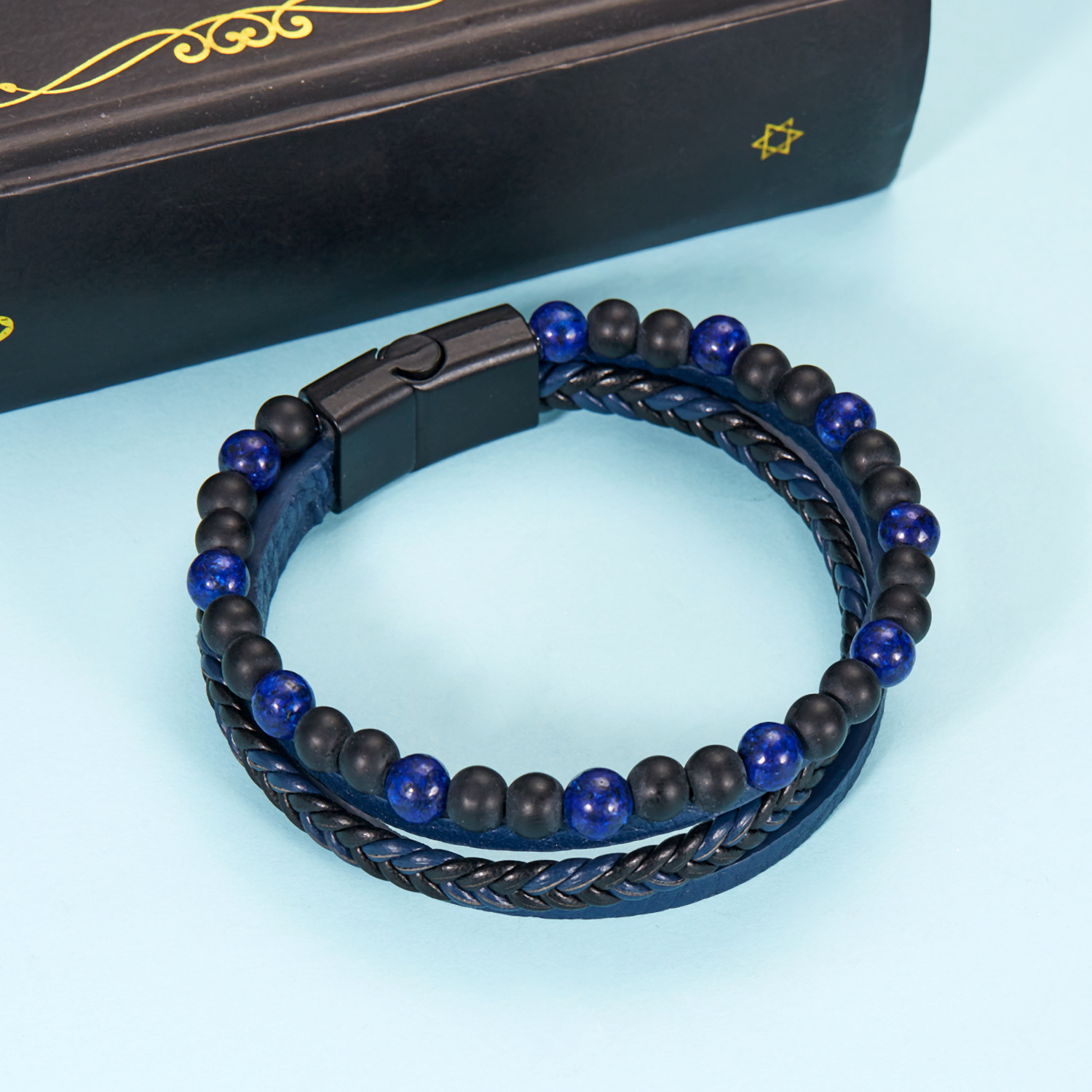 30g Weight Bracelets Classification 1 Piece Quantity Daily, Street Occasion Pu Leather Material Geometric Pattern Men's Gender Braid Design Retro Style Retro Geometric Pu Leather Braid Men's Bracelets Men Cuff & Bangle 4