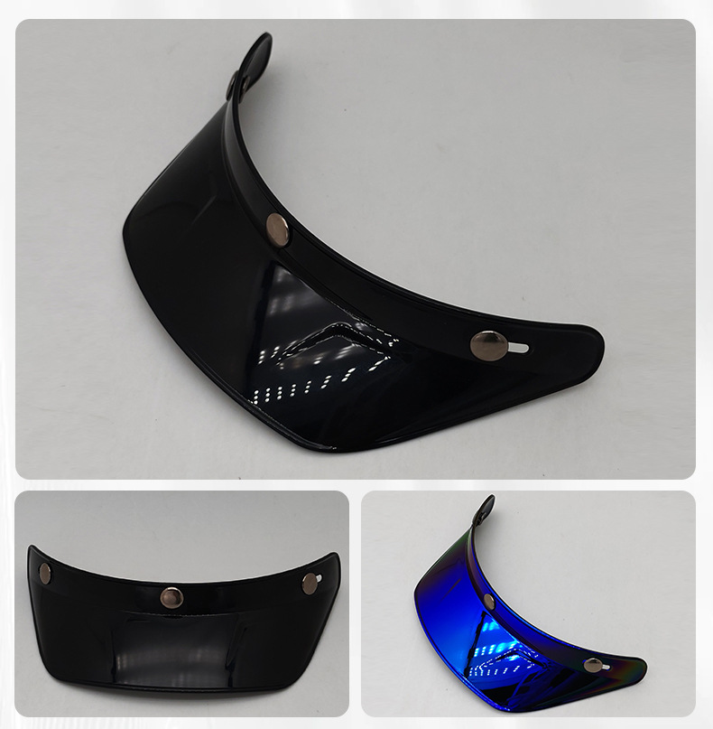 Retro Helmet-Specific Visor for Motorcycles, Three-Buckle Style, Universal Sunshade Accessory for 3/4 Helmets