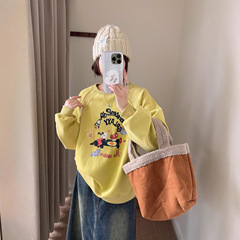 韩国东大门kitty卡通罗纹拼接插肩袖卫衣女秋季新款宽松百搭长袖