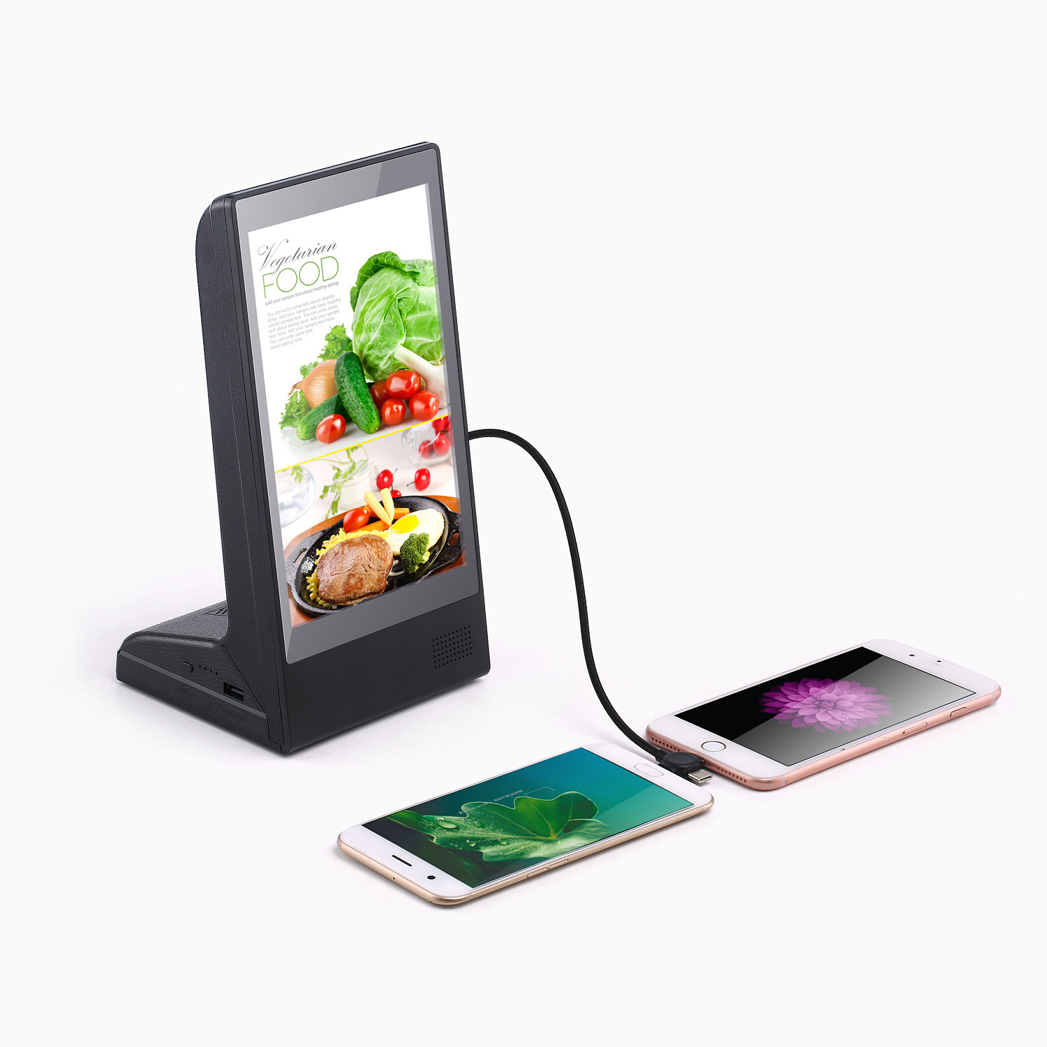 革新科学技術8インチandroidタッチパネルデスクトップレストランバー銀行サービスネットメディア広告機