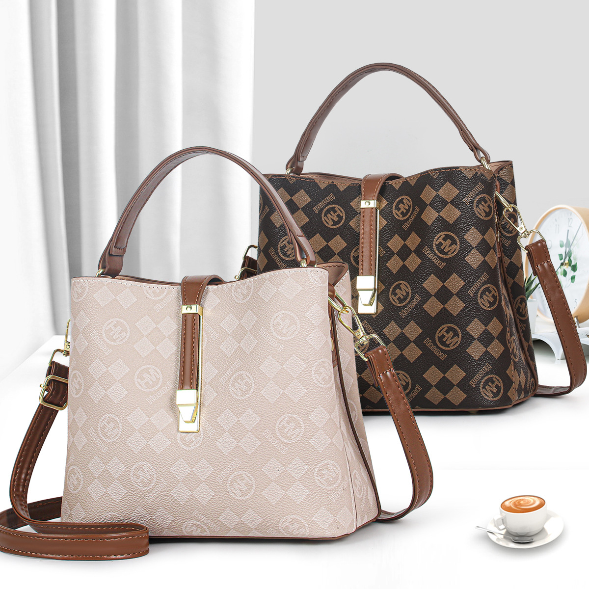 Borsa a secchiello, nuovo modello sul mercato, classica, alla moda, pratica, borsa a mano di grande capacità, borsa a tracolla monospalla per lavoro e vita_voghion.com