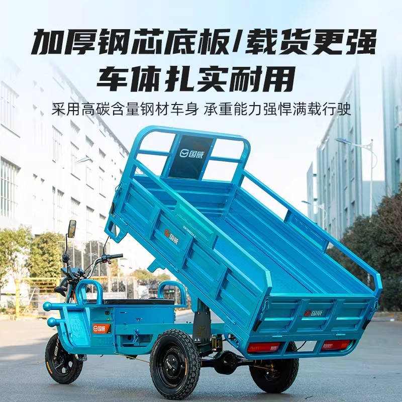 Guowei triciclo eléctrico camión de carga Wang Chengdu pull carga expreso puesto nuevo vehículo de batería agrícola doméstico