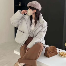 羽绒服女2024新款韩版立领白鸭绒小个子短款面包服宽松加厚款外套