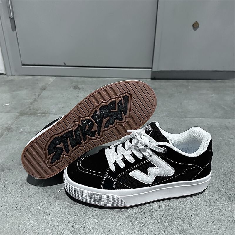 Korean Style College Style Couple Canvas Bread Shoes Women's Niche Thick-Soled Versatile Sports and Leisure Sneakers Men's 2025 New Style