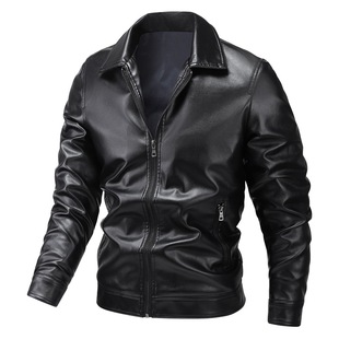 Binjie New Leather Men's Leather Jacket Single Casual Jacket Korean Fashionable Slim-fit Handsome Youth Autumn and Winter