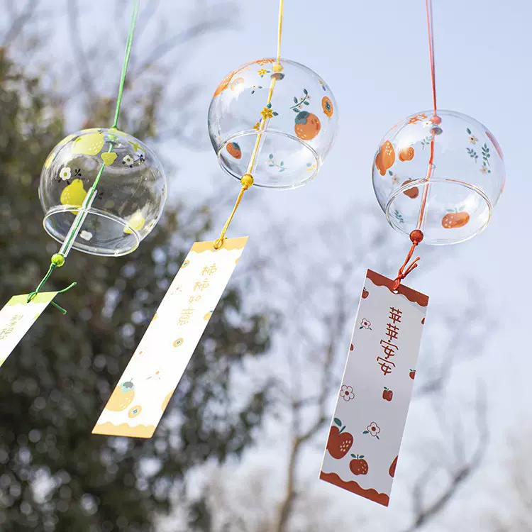 梨想主义小清新挂件事事如意平平安安风铃日式挂饰手工玻璃风铃