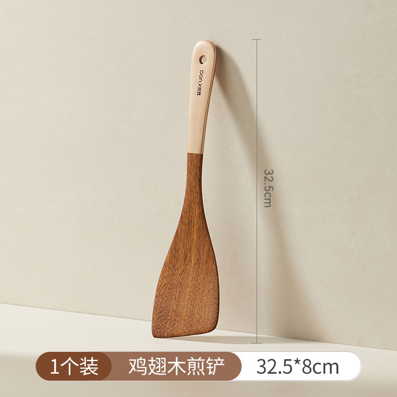 【Hedou c】チキンウィングウッドスパチュラ、ノンスティック専用スパチュラ、家庭用調理用スパチュラ、高温耐性フライパンスプーン、ライススプーン|undefined