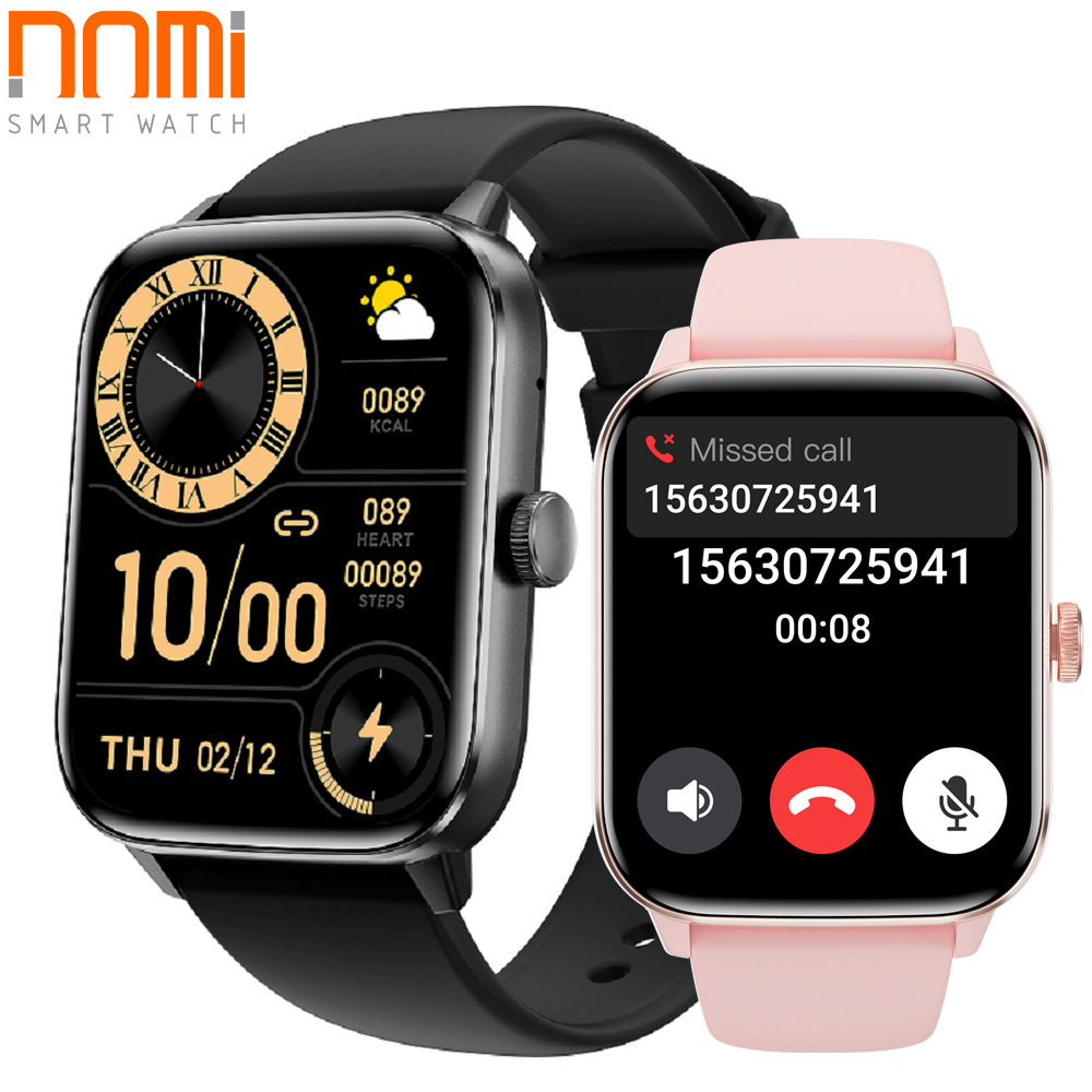 新款1.9''鋁合金體溫心率SOS求救天氣遊戲防水QS11通話智能手錶