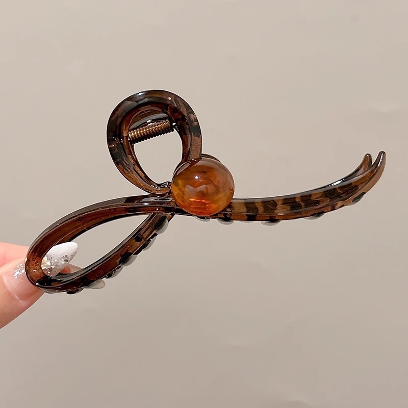 4 # 【Color Caramel】 Clip de agarre grande con cuentas 13cm