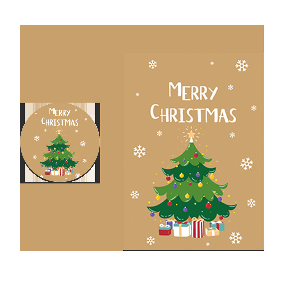 24 Stück Weihnachtsgeschenktüten Süßigkeitentüten Frohe Weihnachten Adventskalender Zahlen Aufkleber Kraftpapier Box Verpackungsbeutel – Detail 6