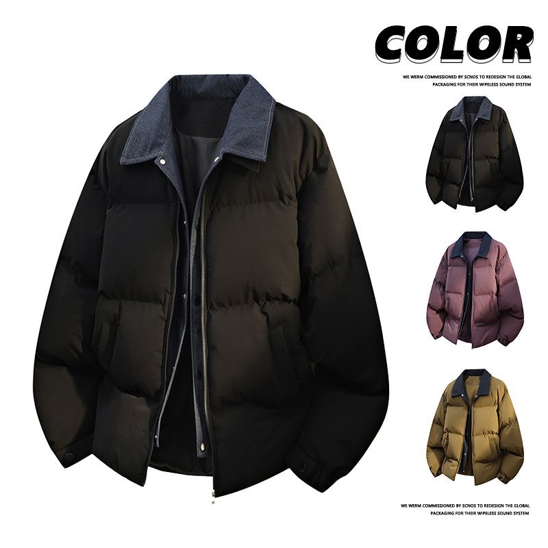 New national standard down jacket for men and women, short style, winter couple's thickened hooded workwear style, fashionable and trendy brand, warm and cozy.