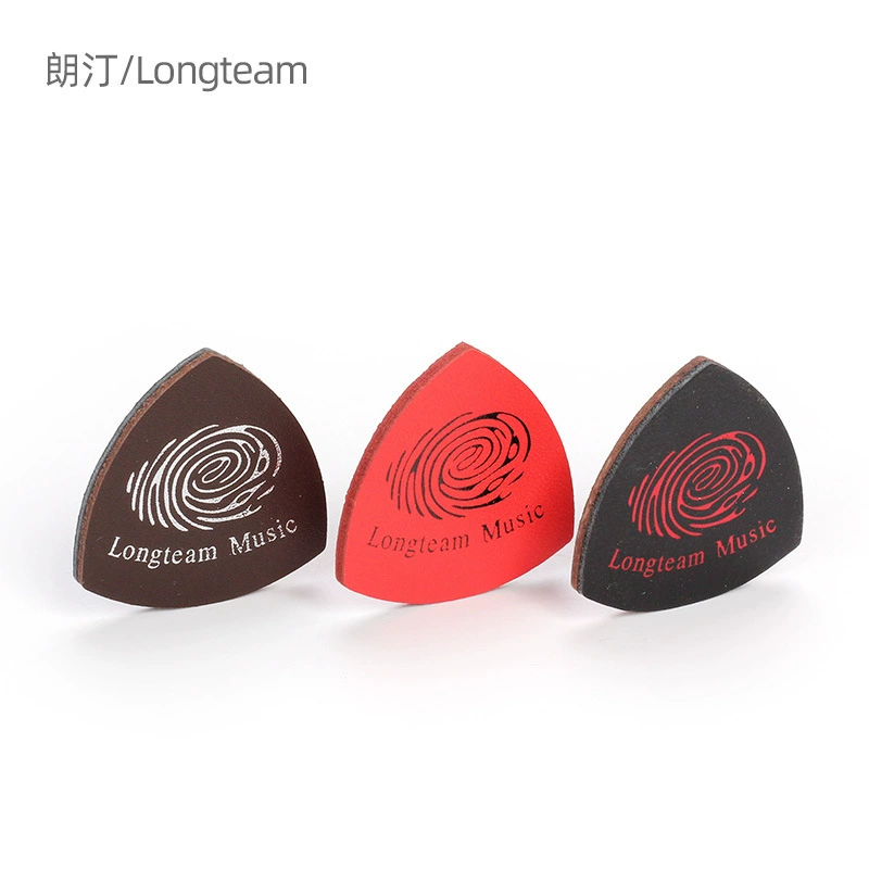 Ukulele picks Longteam leather soft finger picks, 3-pack, ergonomic grip, assorted colors