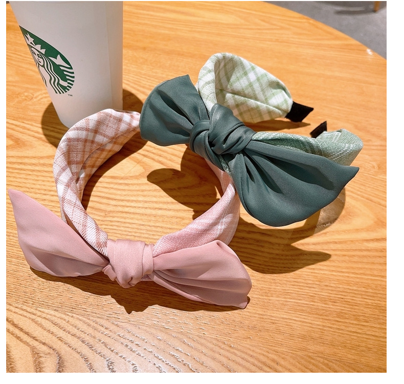 Korean Solid Color Bow Wide Headband Wholesale display picture 1