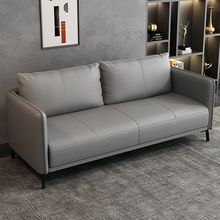 意式轻奢猫抓皮沙发客厅小户型出租屋组合现代简约钢琴键皮艺沙发