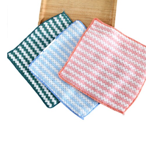 Cationic dishcloth kitchen cloth oil-proof water-absorbent non-falling hair household cleaning scouring pad wholesale 