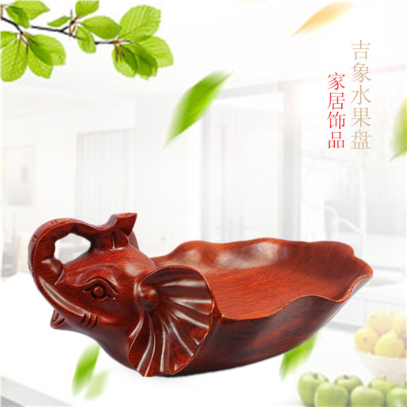 Manufactor Supplying Rosewood Arts and Crafts Wood carving Fruit plate solid wood carving Fruit plate woodiness Storage Home Furnishing Decoration