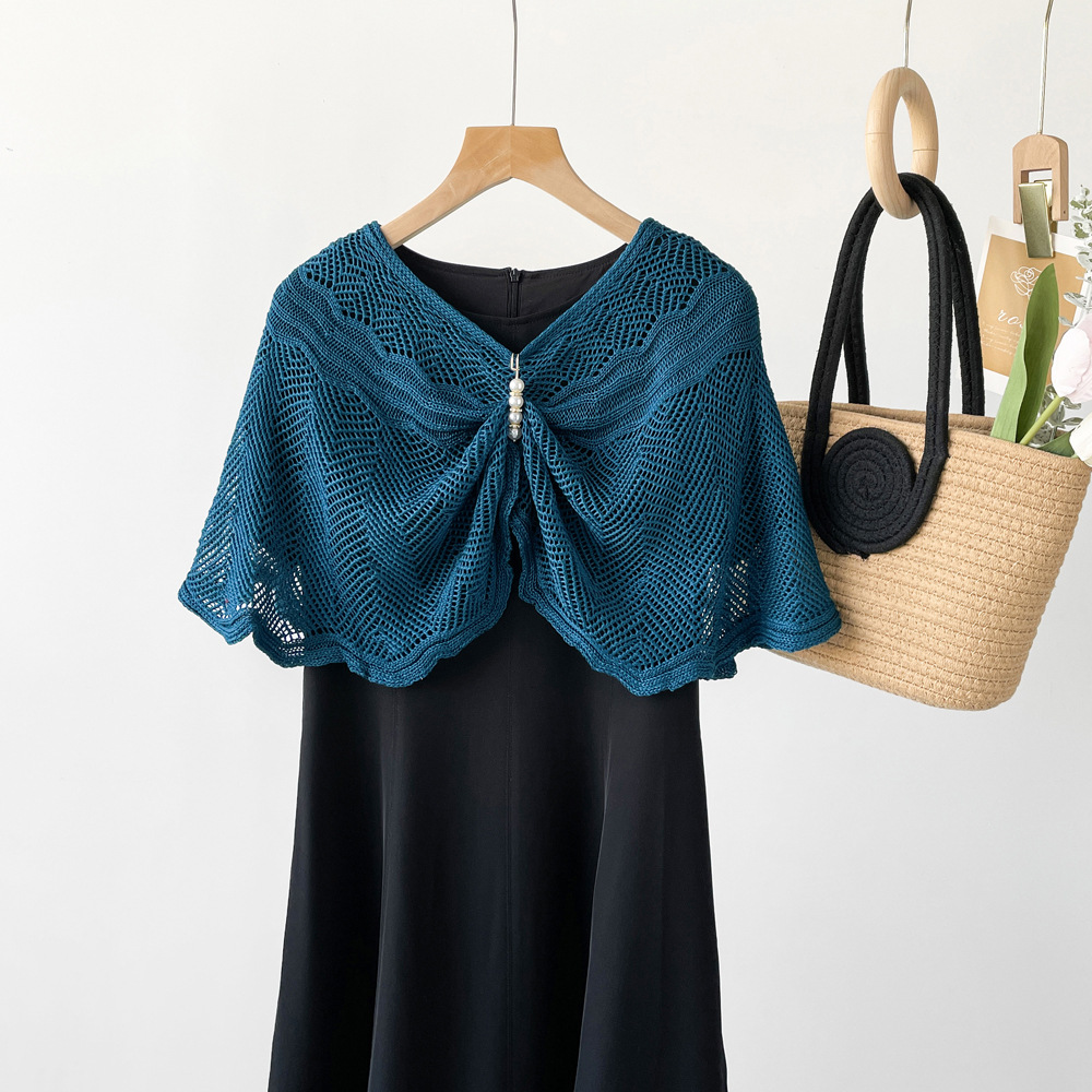 Neuer Sonnenschutz-Strickschal aus Eisseide, hochwertiges Seidenschal-Set für Damen, Kopftuch, Armschal (mit Seidenschal-Schnalle)_voghion.com
