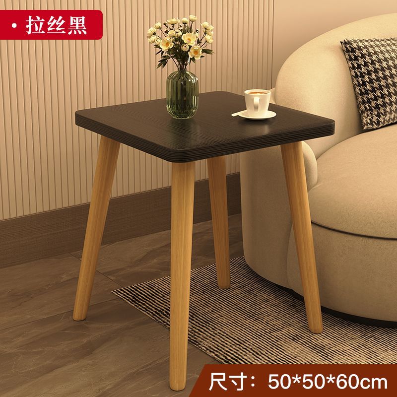 사각테이블 [원목다리] 기모블랙 50*50*60