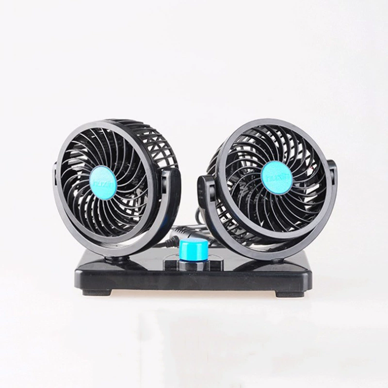 Летний 12 В/24 В двуглавый Вентилятор охлаждения и летнее охлаждение автомобиля электрический вентилятор автомобиль вращающийся на 360 градусов Автомобильный электрический вентилятор