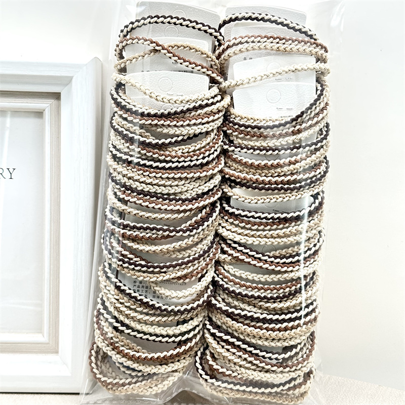 Cuerpo de leopardo coreano accesorios para el cabello asequibles 5 tarjetas cuerdas de cabello cuatro en uno de alta elasticidad correa de cola de caballo alta cuerda de cabeza