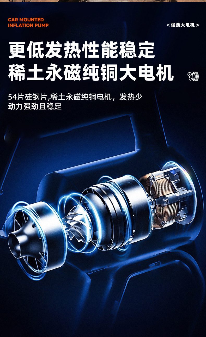 Off-Road Vehicle Suv Car Air Pump Double-Cylinder High-Pressure High-Power 12V Car Air Pump Large Tire Air Pump