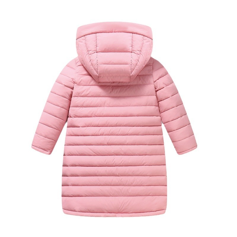 Niñas gruesas chaquetas de algodón 2025 nuevas chaquetas de algodón para niños chaquetas de invierno para niños de rodilla media y larga