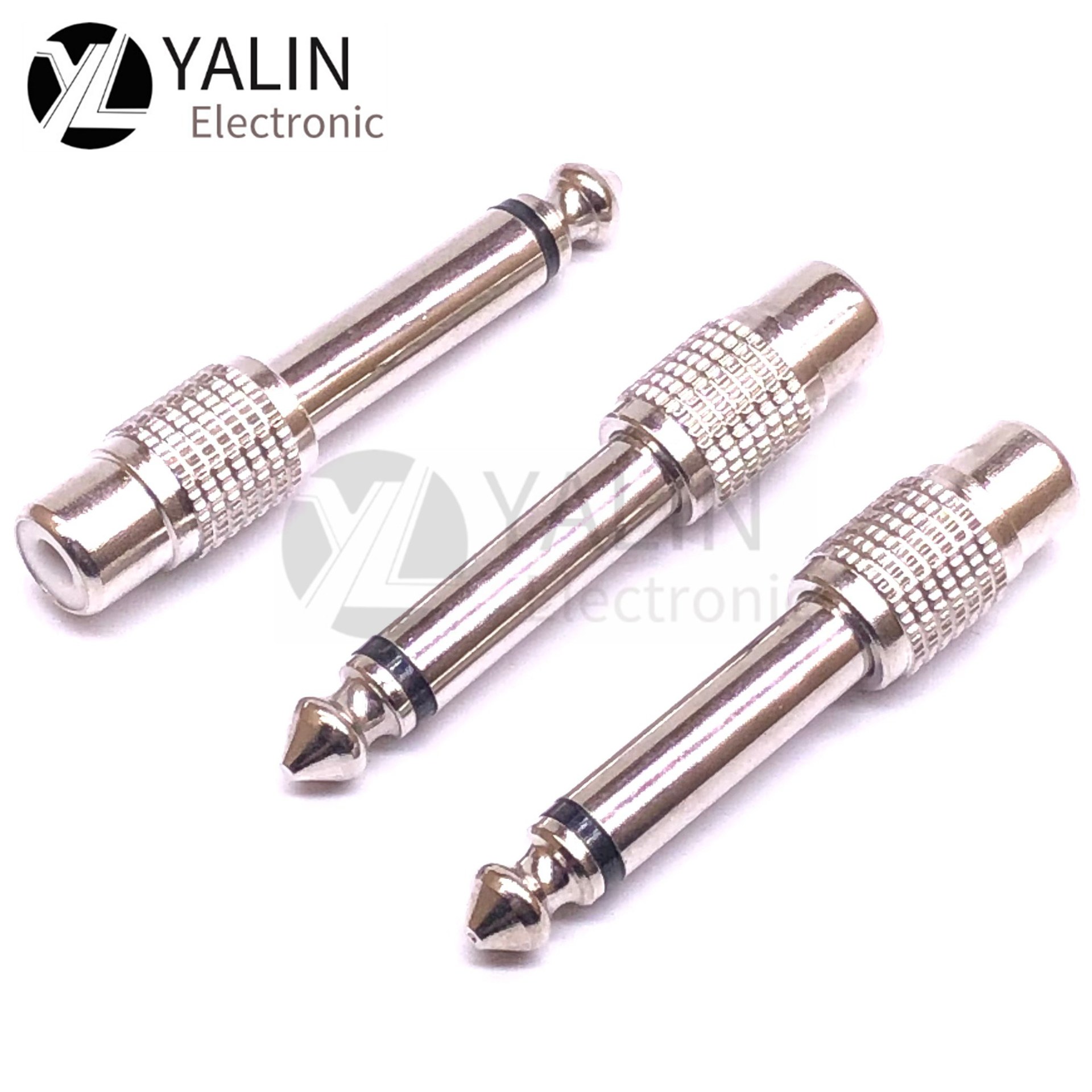 镀银色梨花型6.5转换头镀金6.5转莲花母调音台音频转接头6.5转RCA