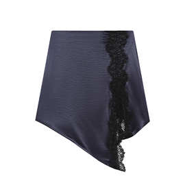 速卖通批发秋新款女装百搭高腰拼接蕾丝丝缎质感迷你裙5029232