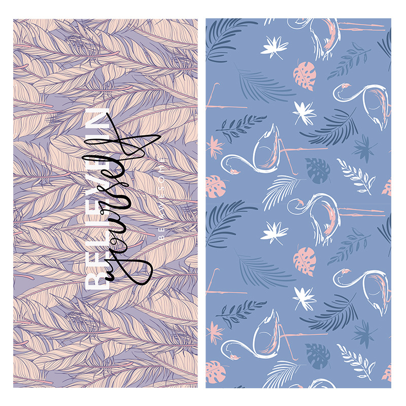 Purple pink leaves-double-sided velvet fabric-[double-sided printing]