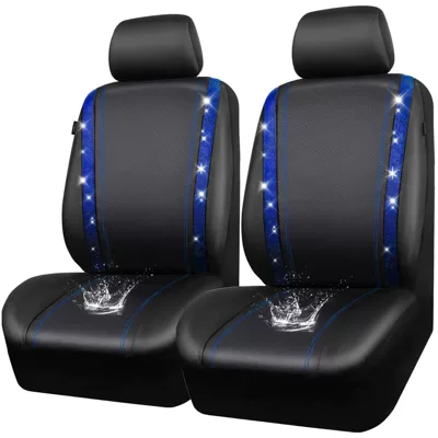 Universal seat cover — Seat Set, Rhinestone Car - blue-diamond-4-piece-set-universal-model