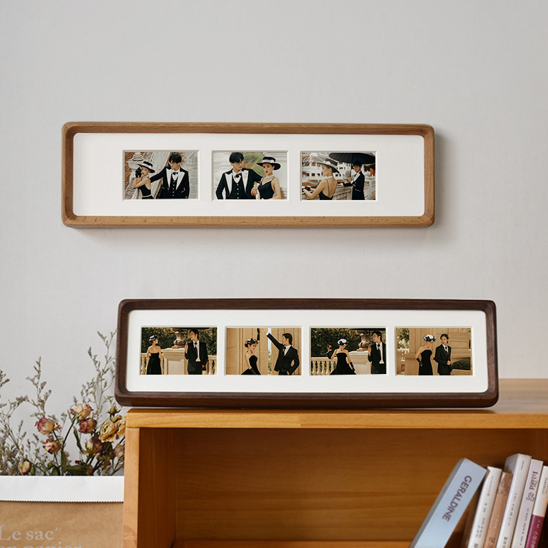 Carefully Selected Solid Wood Picture Frames with Mortise and Tenon Joints, Long Strips, Rounded Corners, and Beveled Edges, Creative Wedding Tabletop Picture Frames for Wholesale