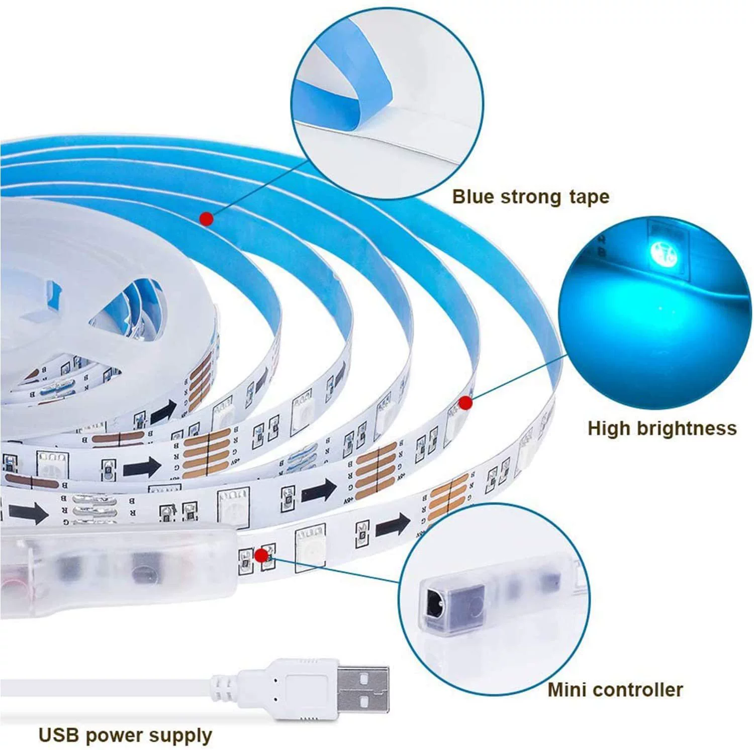 Музыкальная световая лента, микрофон, набор, регулируемая лампа, bluetooth