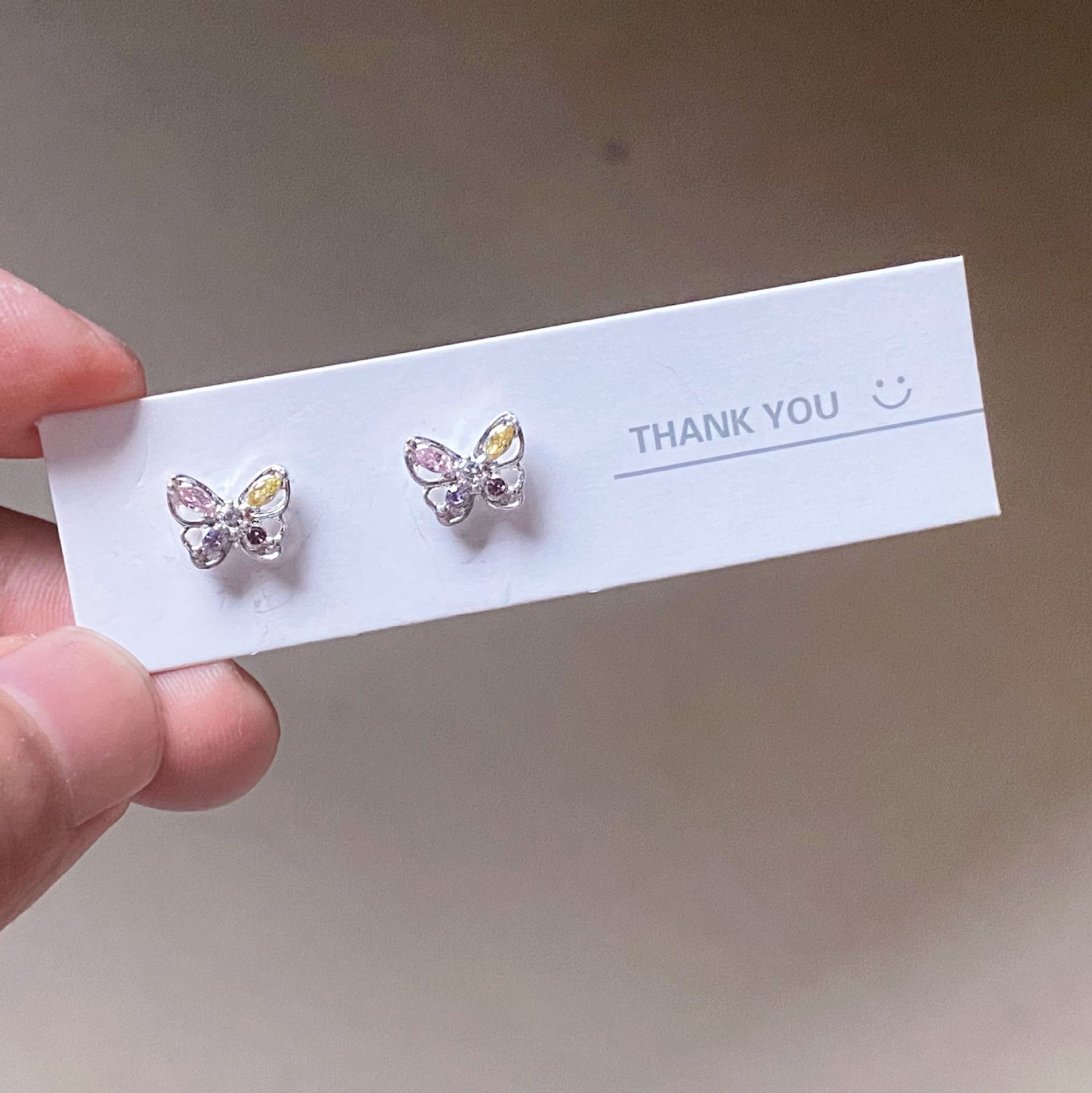 1 Pair Sweet Geometric Heart Shape Butterfly Plating Alloy Zircon Silver Plated Drop Earrings Ear Studs display picture 6