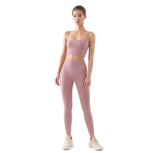 Retro square collar outer wear sports bra shockproof yoga bra bra women's fitness sports vest with chest pad for women