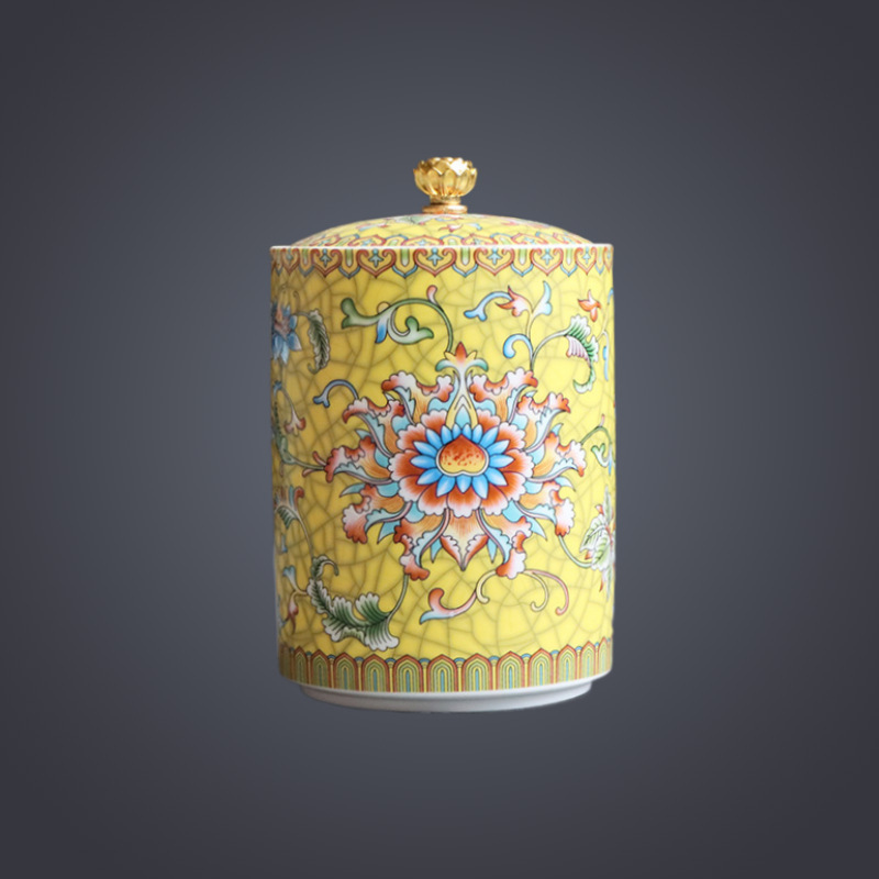 Latas de té esmaltadas Latas de té selladas de cerámica Regalos para el hogar de oficina Latas de almacenamiento Pu'er Latas de té al por mayor personalizadas